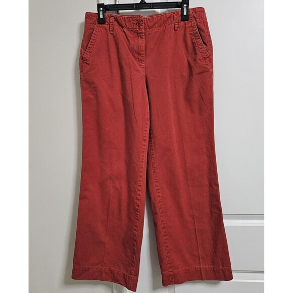 J. Crew Weathered Broke In Classic Twill Original Fit Chino Women's 10 Wide Leg - Picture 1 of 11
